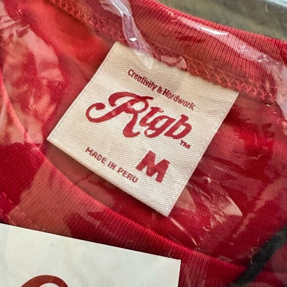 NWT RTGB Unisex Red Short Sleeve Ambitious Behavior Breast Pocket - Size Medium - Picture 8 of 8